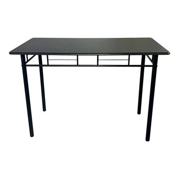 Τραπεζαρία Reforia pakoworld σετ 5τμχ mdf σε μαύρη απόχρωση με μαύρα μεταλλικά πόδια 110x60x74εκ