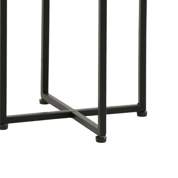 Βοηθητικό τραπέζι Miles ΙΙ pakoworld μασίφ ξύλο ακακίας σε φυσική απόχρωση με μαύρα μεταλλικά πόδια  29x29x54εκ