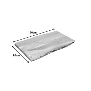 Επιφάνεια τραπεζιού Pozier pakoworld μασίφ ξύλο ακακίας σε φυσική απόχρωση 160x90x4εκ