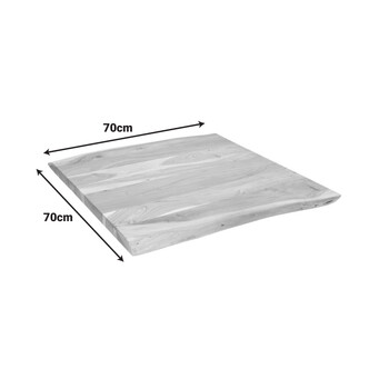 Επιφάνεια τραπεζιού Pozier pakoworld μασίφ ξύλο ακακίας σε φυσική απόχρωση 70x70x4εκ