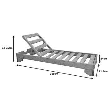 Ξαπλώστρα Fendy pakoworld ξύλο ελάτου σε φυσική απόχρωση 71.5x200x24εκ