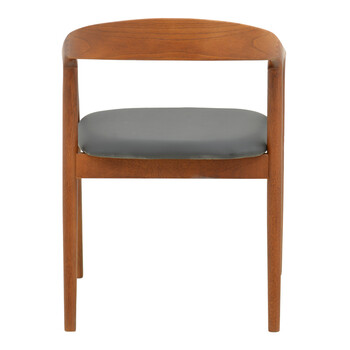 Πολυθρόνα Hogie pakoworld rubberwood καρυδί- μαύρο pu μαξιλάρι 61x60x76εκ 2 τμχ