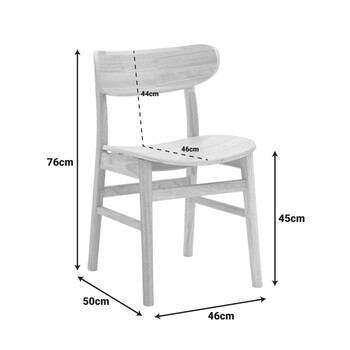 Καρέκλα Lumnia pakoworld rubberwood σε φυσική απόχρωση 46x50x76εκ 2 τμχ