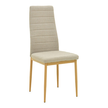 Τραπεζαρία Balou-Parker pakoworld σετ 5τεμ λευκό-μπεζ Φ120x73εκ