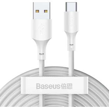 Baseus Simple Wisdom Regular USB 2.0 Cable USB-C male - USB-A male Λευκό 1.5m (TZCATZJ-02) (BASTZCATZJ-02)