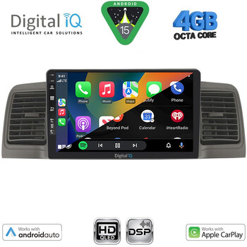 DIGITAL IQ BXF 6712GR_CPAA (9inc) MULTIMEDIA TABLET for TOYOTA COROLLA mod. 2001-2006 (GREY)