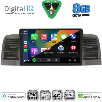 DIGITAL IQ BXK 20712GR_CPAA (9inc) MULTIMEDIA TABLET for TOYOTA COROLLA mod. 2001-2006 (GREY)