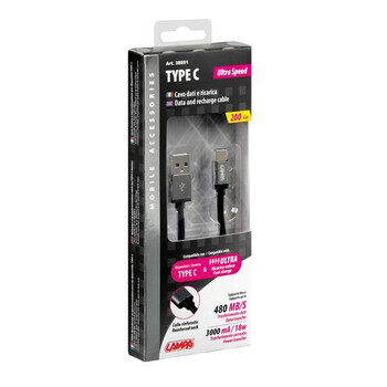 L3889.1/T ΚΑΛΩΔΙΟ ΦΟΡΤΙΣΗΣ ΚΑΙ ΣΥΓΧΡΟΝΙΣΜΟΥ USB TYPE C ULTRA SPEED 480MB/S 200cm SILVER LINE