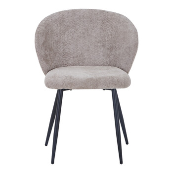 Καρέκλα Karg pakoworld μπεζ ύφασμα-πόδι μαύρο μέταλλο 57x62x80εκ 2 τμχ