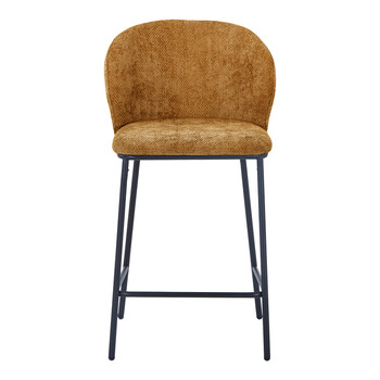 Σκαμπό μπαρ Karg pakoworld camel  ύφασμα-πόδι μαύρο μέταλλο 49x46x93εκ 2 τμχ