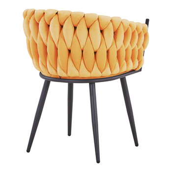 Πολυθρόνα Vivian pakoworld κίτρινο βελούδο-πόδι μαύρο μέταλλο 61x55x80εκ 2 τμχ