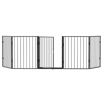 BAKAJI  Πόρτα Προστασίας Τζακιού για Σκύλους και Παιδιά Διαχωριστικό Φράχτης 3μ Μαύρο  02012758