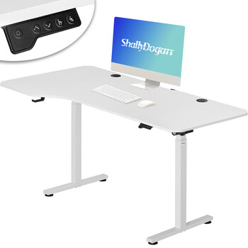 Shally Dogan  Ηλεκτρικό Ρυθμιζόμενο Γραφείο Ύψους 160x75x72-117cm Λευκός Πίνακας Ελέγχου 02840732