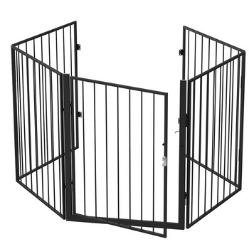 BAKAJI  Πόρτα Προστασίας Τζακιού για Σκύλους και Παιδιά Διαχωριστικό Φράχτης 3μ Μαύρο  02012758