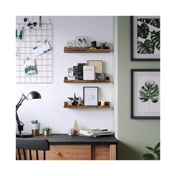 Σετ Επιτοίχια Ξύλινα Ράφια 38 x 10 x 5 cm 3 τμχ VASAGLE LWS037X01