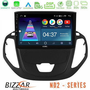 Bizzar nd2 Series 8core Android14 2+32gb Ford Transit Courier 2015-2023 Navigation Multimedia Tablet 9" με Carplay & Android Auto u-nd2-Fd3002