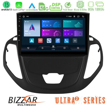 Bizzar Ultra Series Ford Transit Courier 2015-2023 8core Android13 8+128gb Navigation Multimedia Tablet 9" u-ul2-Fd3002