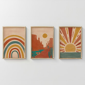 Πίνακας Jecko  pakoworld τρίπτυχος με ψηφιακή εκτύπωση και πλαίσιο 33x1.5x48εκ