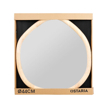 Ostaria Καθρέφτης Ξύλινος Οργανικός Φυσικός με Ξύλο και Γυαλί σε Κουτί Κραφτ -37066