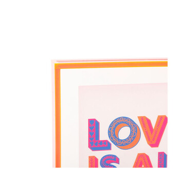 Ostaria Διακοσμητικό Τοίχου Ακρυλικό 'Love' Ροζ 14x14εκ -37557