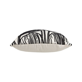 Ostaria Μαξιλαροθήκη τετράγωνη 'Togo' μαύρη και λευκή 40x40cm -37661