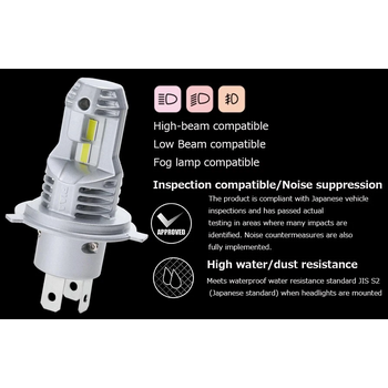 PIAA LEH230 Headlight LED conversion bulb 6000K /34W per bulb
Lo:4500lm Hi:5500lm from 2 bulbs For H4 Halogen sockets