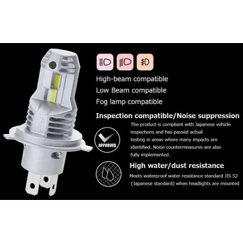 PIAA LEH230 Headlight LED conversion bulb 6000K /34W per bulb
Lo:4500lm Hi:5500lm from 2 bulbs For H4 Halogen sockets