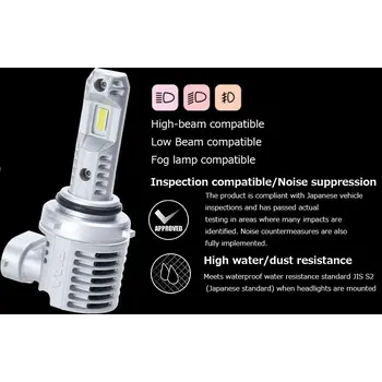 PIAA LEH231 Headlight LED conversion bulb 6000K /34W per bulb 6000lm from 2 bulbs
For HB3/HB4/HIR1/HIR2 Halogen sockets