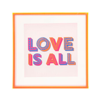 Ostaria Διακοσμητικό Τοίχου Ακρυλικό 'Love' Ροζ 14x14εκ -37557