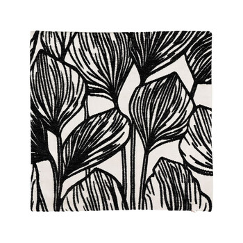 Ostaria Μαξιλαροθήκη τετράγωνη 'Togo' μαύρη και λευκή 40x40cm -37661