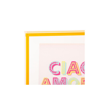 Ostaria Διακοσμητικό τοίχου Ακρυλικό 'Ciao amore' πορτοκαλί 14x14cm -37556