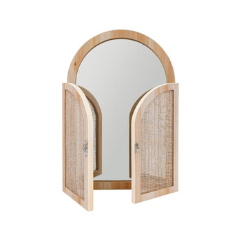 Ostaria Καθρέφτης Ξύλινος Mdf με Φυσικό Φινίρισμα σε Κουτί Kraft -37070