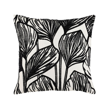 Ostaria Μαξιλαροθήκη τετράγωνη 'Togo' μαύρη και λευκή 40x40cm -37661
