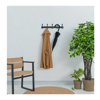 MarkAdler Κρεμάστρα Τοίχου με 15 Άγκιστρα 180 x 50 cm Host 1.3, Μαύρη 5903796012415