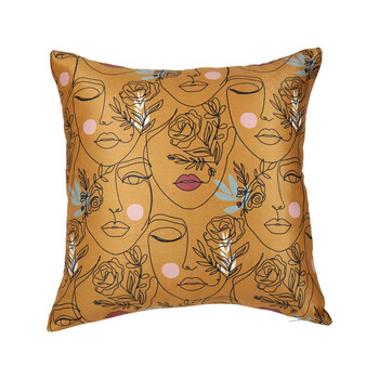 Ostaria Μαξιλαροθήκη Πρόσωπο Μουσταρδί Μαξιλαροθήκη Τετράγωνη 'Πρόσωπο' Μουσταρδί -35183