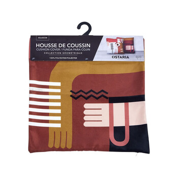 Ostaria Τετράγωνη Μαξιλαροθήκη 'Picasso' Πολύχρωμη Πολυεστέρας Τερακότα -36048