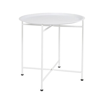 Ostaria Τραπεζάκι Μεταλλικό Λευκό -35479