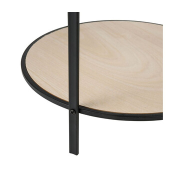 Ostaria Τραπέζι Μέταλλο Γυαλί Ξύλο 'Ρολόι' Μαύρο -35647