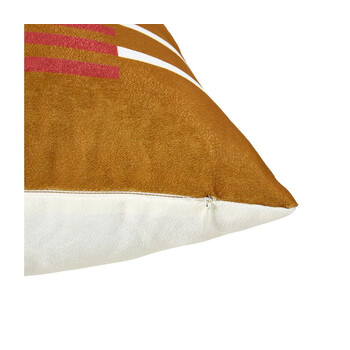 Τετράγωνη Μαξιλαροθήκη 'Μάτι' Πολύχρωμη από Πολυεστέρα σε Λευκό, Μουσταρδί και Τερακότα -45 x 45cm 36049 Ostaria