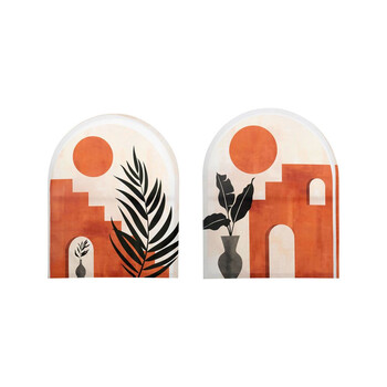 Ostaria Καμβάς εκτύπωσης 'Ηλιοβασίλεμα' 60x75, 2 Σχέδια, Πορτοκαλί και Εκρού -36208