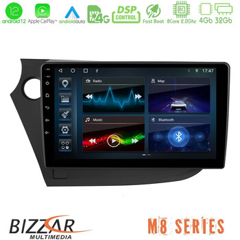 Bizzar m8 Series Honda Insight 2009-2015 8core Android12 4+32gb Navigation Multimedia Tablet 9 u-m8-Hd0821