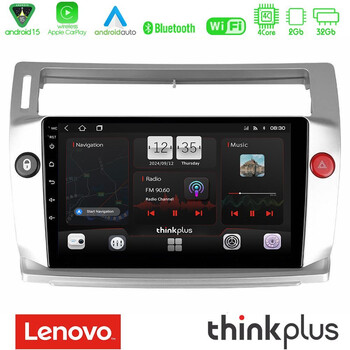 Lenovo Thinkplus Series 4core Android15 2+32gb  Citroen c4 2004-2010 Navigation Multimedia Tablet 9" με Carplay & Android Auto u-sqz-Ct0812
