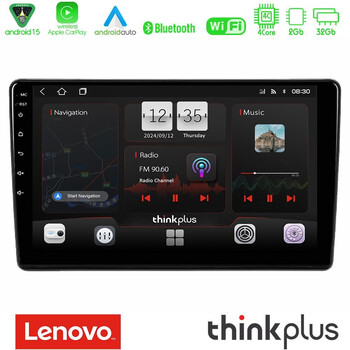 Lenovo Thinkplus Series 4core Android15 2+32gb  Peugeot Partner / Citroën Berlingo 2008-2018 Navigation Multimedia Tablet 9" με Carplay & Android Auto u-sqz-Ct1026
