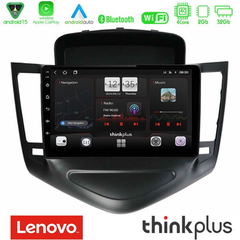 Lenovo Thinkplus Series 4core Android15 2+32gb     Chevrolet Cruze 2009-2012 Navigation Multimedia Tablet 9"  με Carplay & Android Auto (Μαύρο) u-sqz-Cv0045