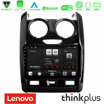 Lenovo Thinkplus Series 4core Android15 2+32gb  Dacia Duster 2014-2018 Navigation Multimedia Tablet 9" με Carplay & Android Auto u-sqz-Dc0430