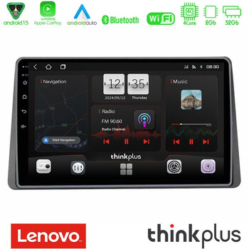 Lenovo Thinkplus Series 4core Android15 2+32gb  Dacia Duster 2022-> Navigation Multimedia Tablet 9" με Carplay & Android Auto u-sqz-Dc2501