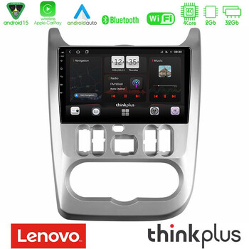 Lenovo Thinkplus Series 4core Android15 2+32gb  Dacia Duster/sandero/logan Navigation Multimedia Tablet 9" με Carplay & Android Auto u-sqz-Dc0766