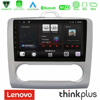 Lenovo Thinkplus Series 4core Android15 2+32gb  Ford Focus Auto ac Navigation Multimedia Tablet 9" με Carplay & Android Auto u-sqz-Fd0041a