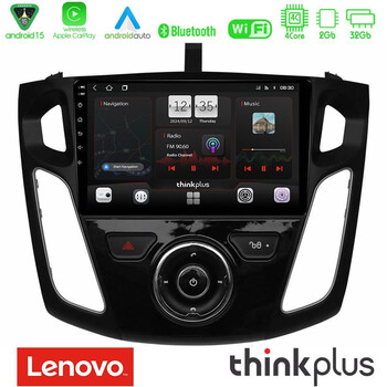 Lenovo Thinkplus Series 4core Android15 2+32gb  Ford Focus 2012-2018 Navigation Multimedia Tablet 9" με Carplay & Android Auto u-sqz-Fd0044