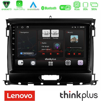 Lenovo Thinkplus Series 4core Android15 2+32gb  Ford Ranger 2017-2022 Navigation Multimedia Tablet 9" με Carplay & Android Auto u-sqz-Fd0631